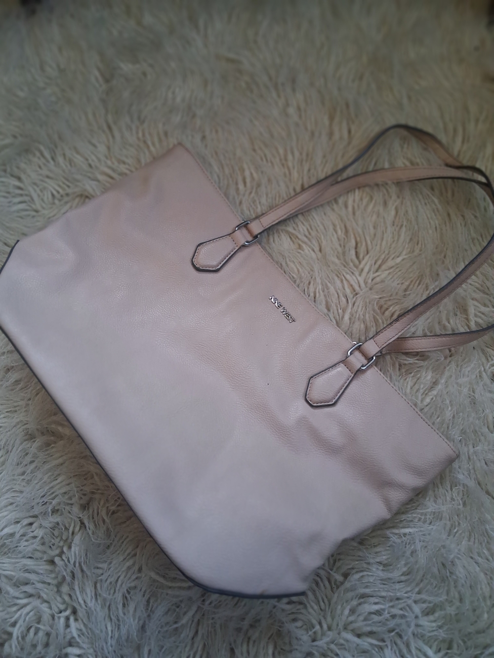 Nine West Beige Leather Tote